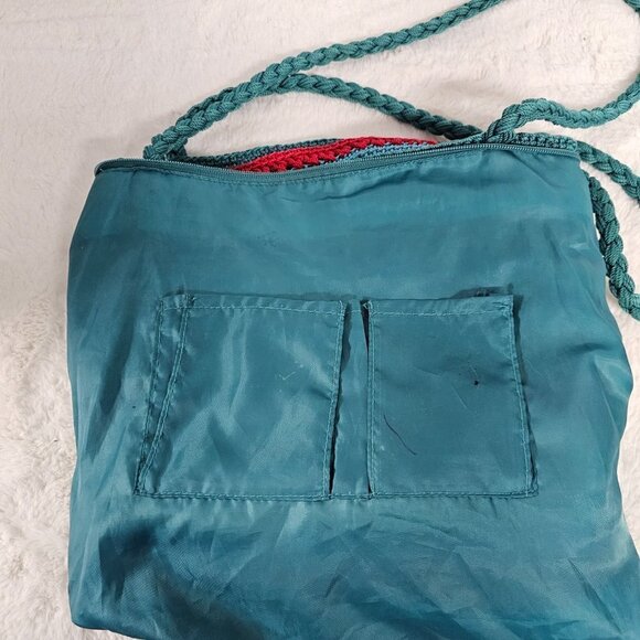 Merona Rainbow Woven Striped Boho Summer Beach Shoulder Bag - Picture 14 of 16